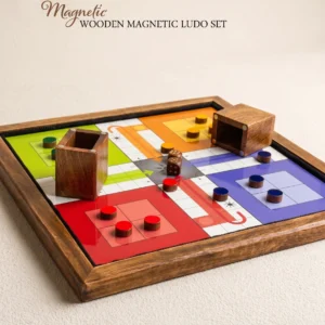 Wooden Ludo and Snakes & Ladders Board Game | 2-in-1, Reversible, Magnetic