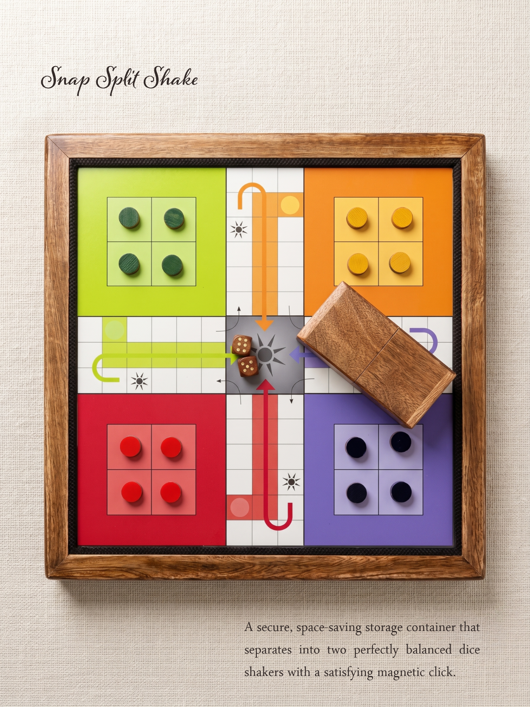 wooden ludo board game