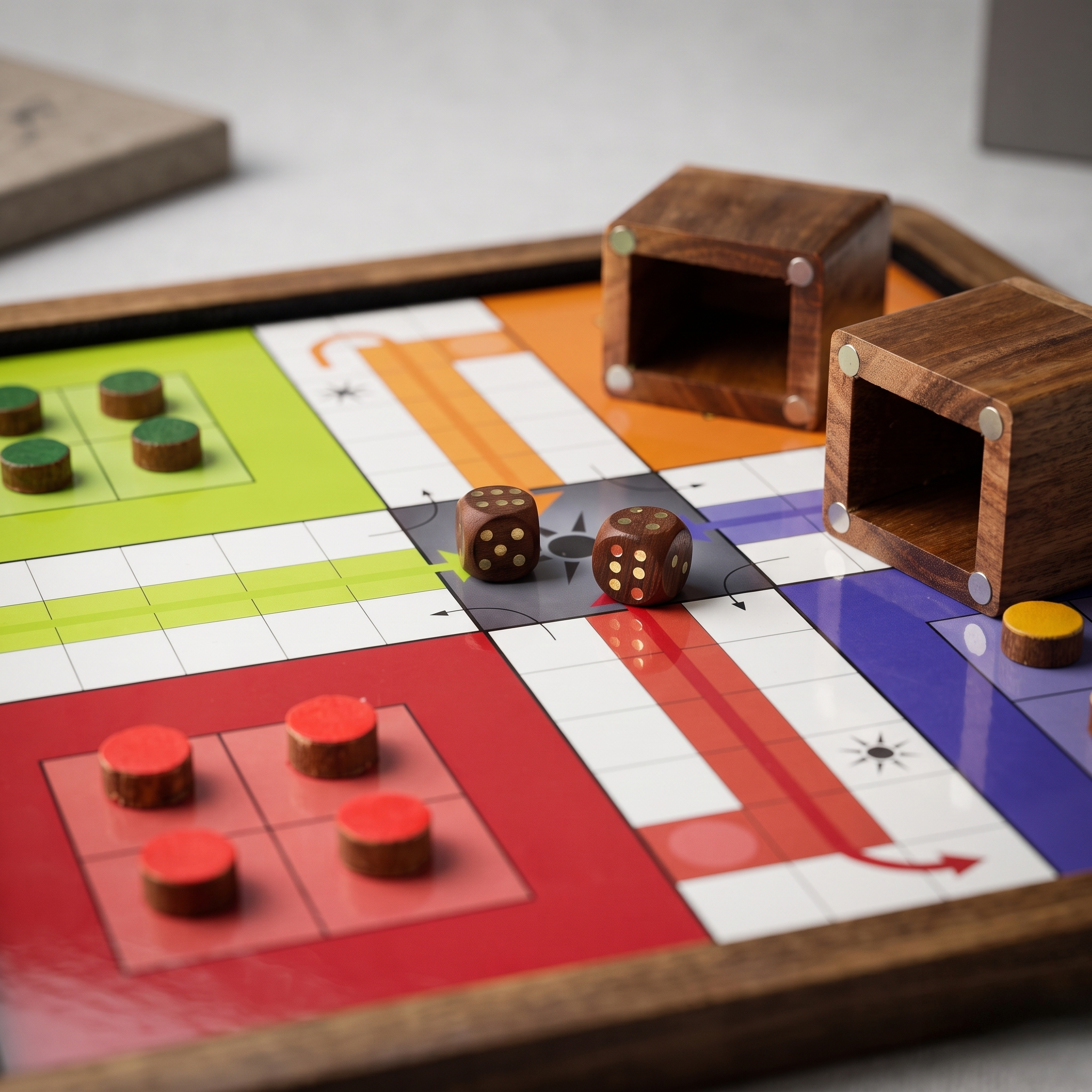 Wooden Ludo and Snakes & Ladders Board Game | 2-in-1, Reversible, Magnetic - Image 4