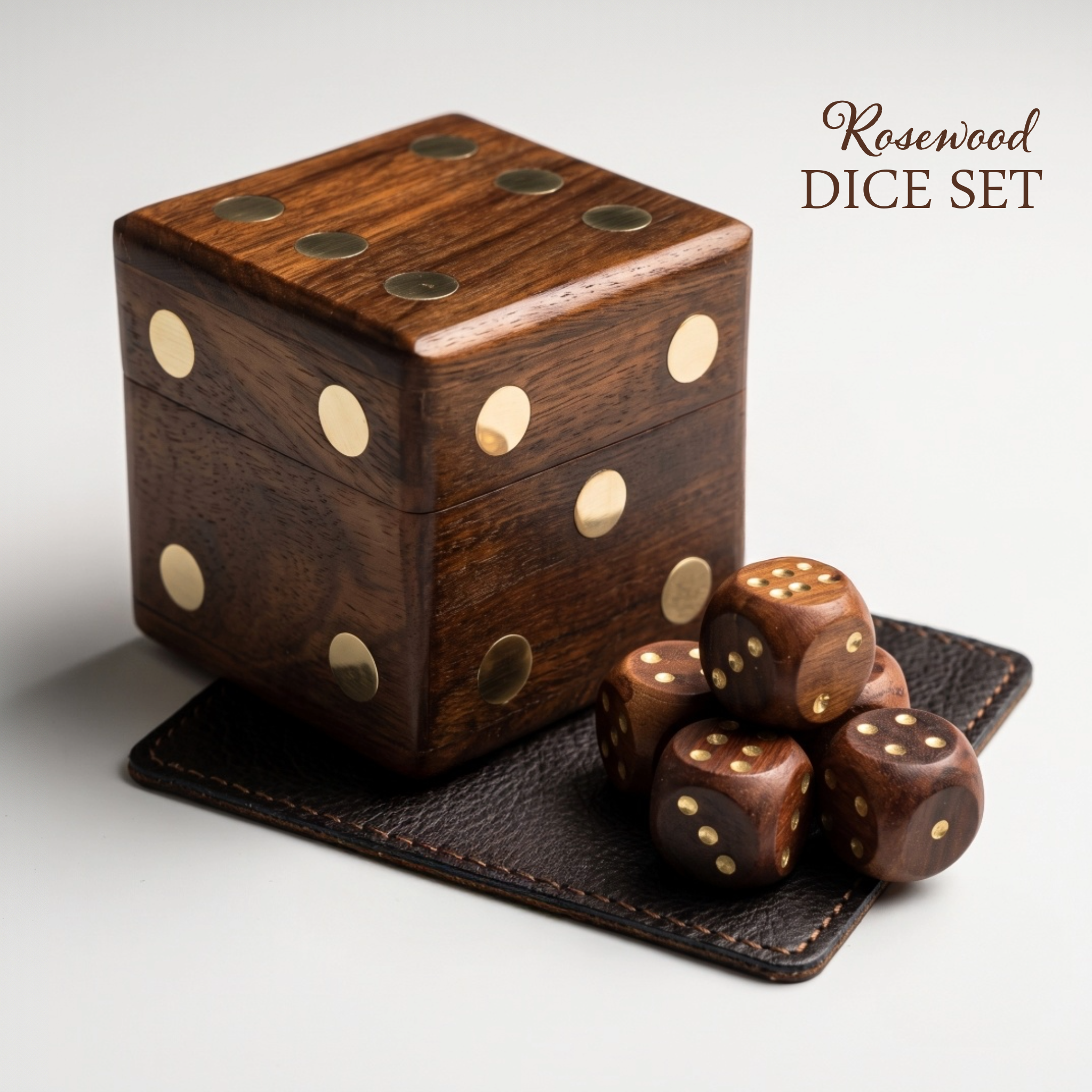 Wooden Dice Box, Personalized Game Accessories, DnD, Yahtzee - Birthday Gift, Set of 5 Dices - Image 12