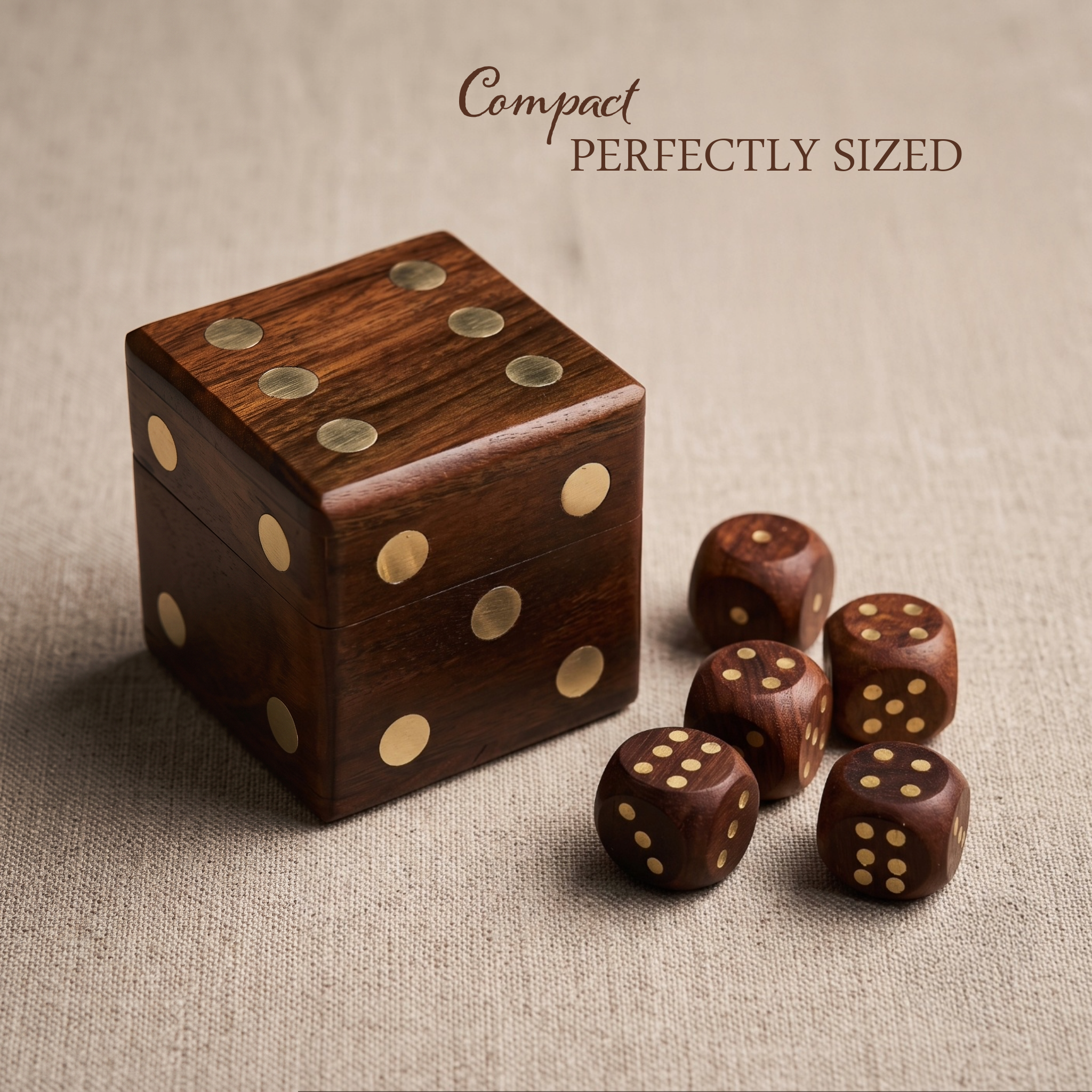 Wooden Dice Box, Personalized Game Accessories, DnD, Yahtzee - Birthday Gift, Set of 5 Dices - Image 13