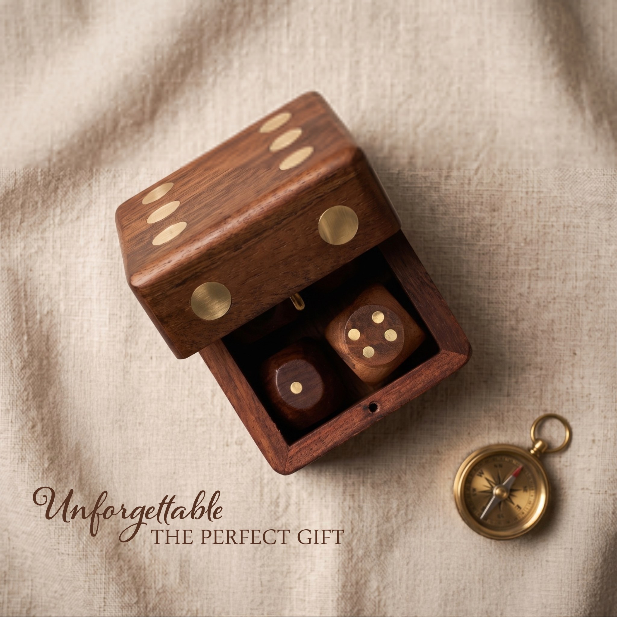Wooden Dice Box, Personalized Game Accessories, DnD, Yahtzee - Birthday Gift, Set of 5 Dices - Image 5