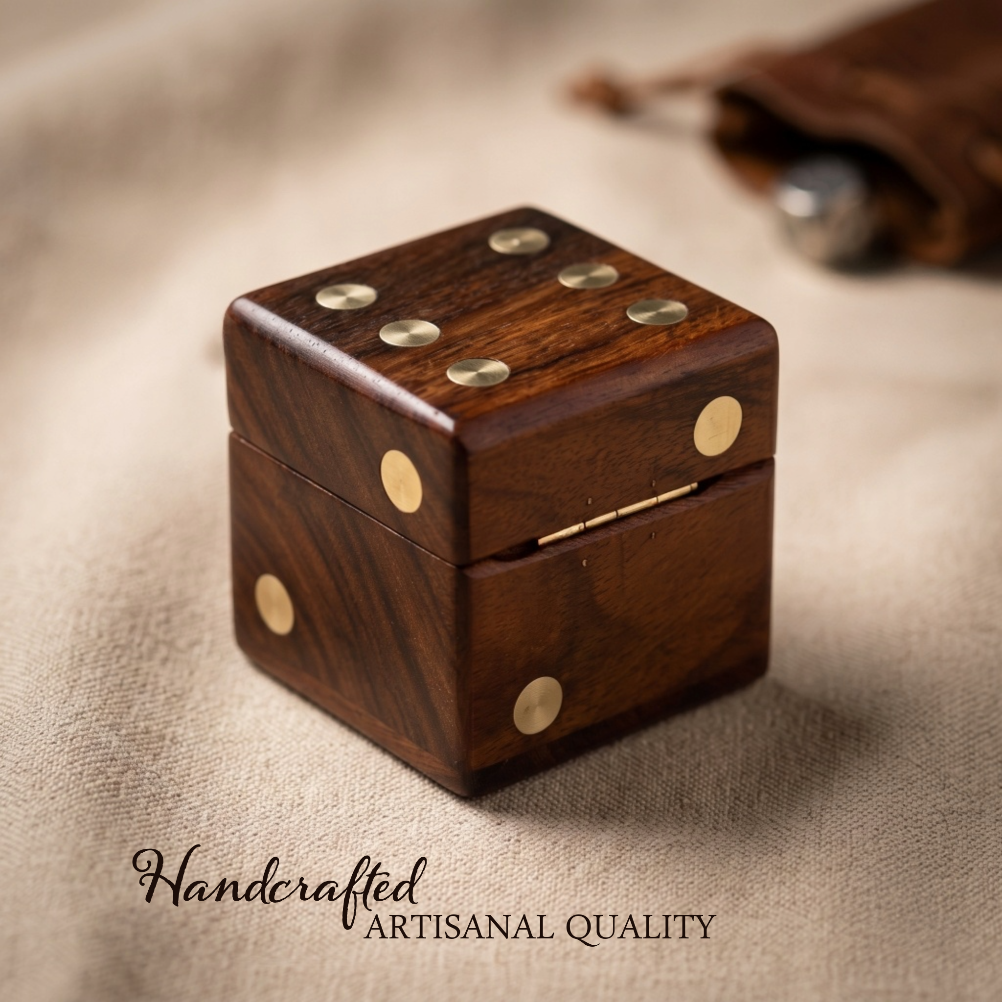 Wooden Dice Box, Personalized Game Accessories, DnD, Yahtzee - Birthday Gift, Set of 5 Dices - Image 7