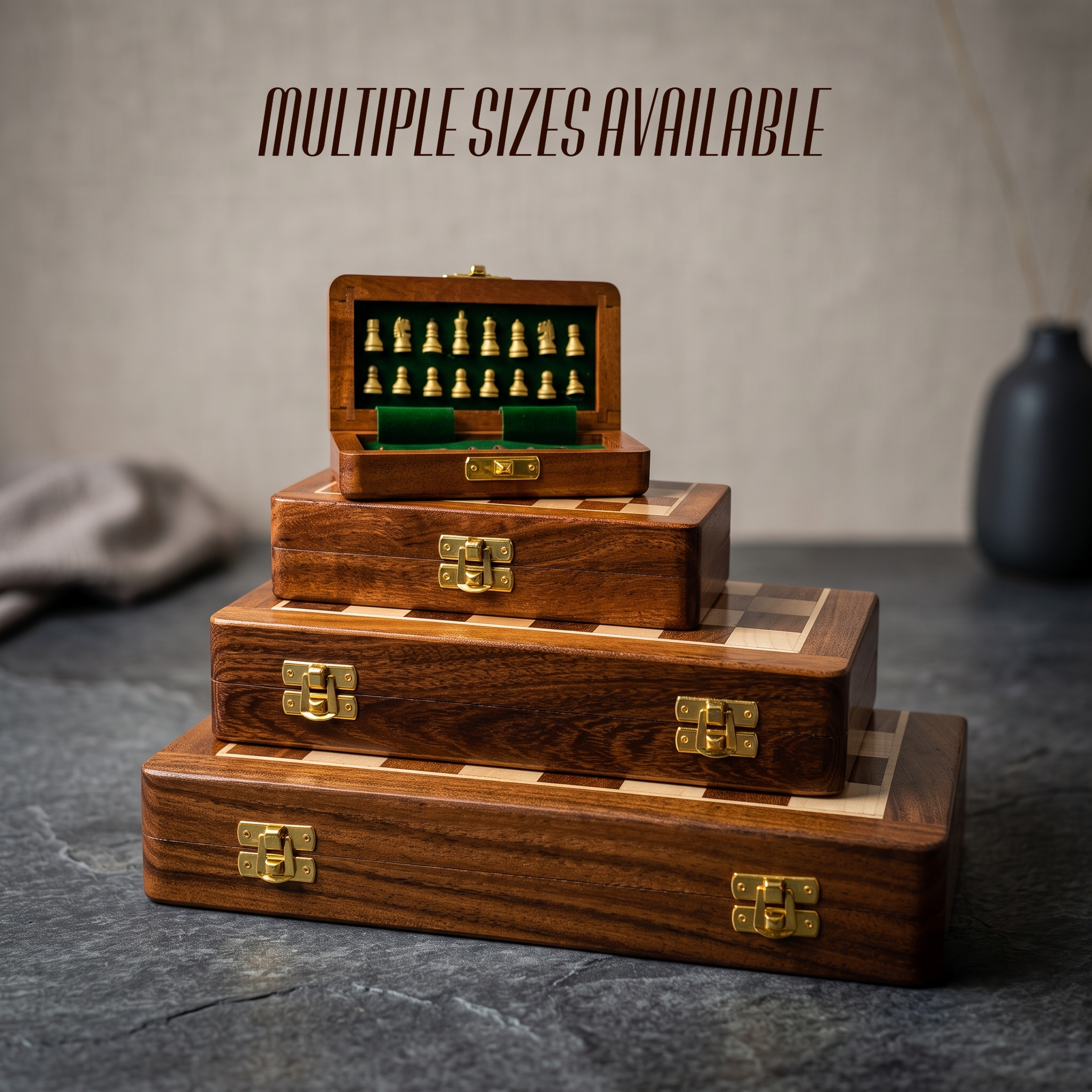 wooden magnetic chess board game for kids and adults multiple size