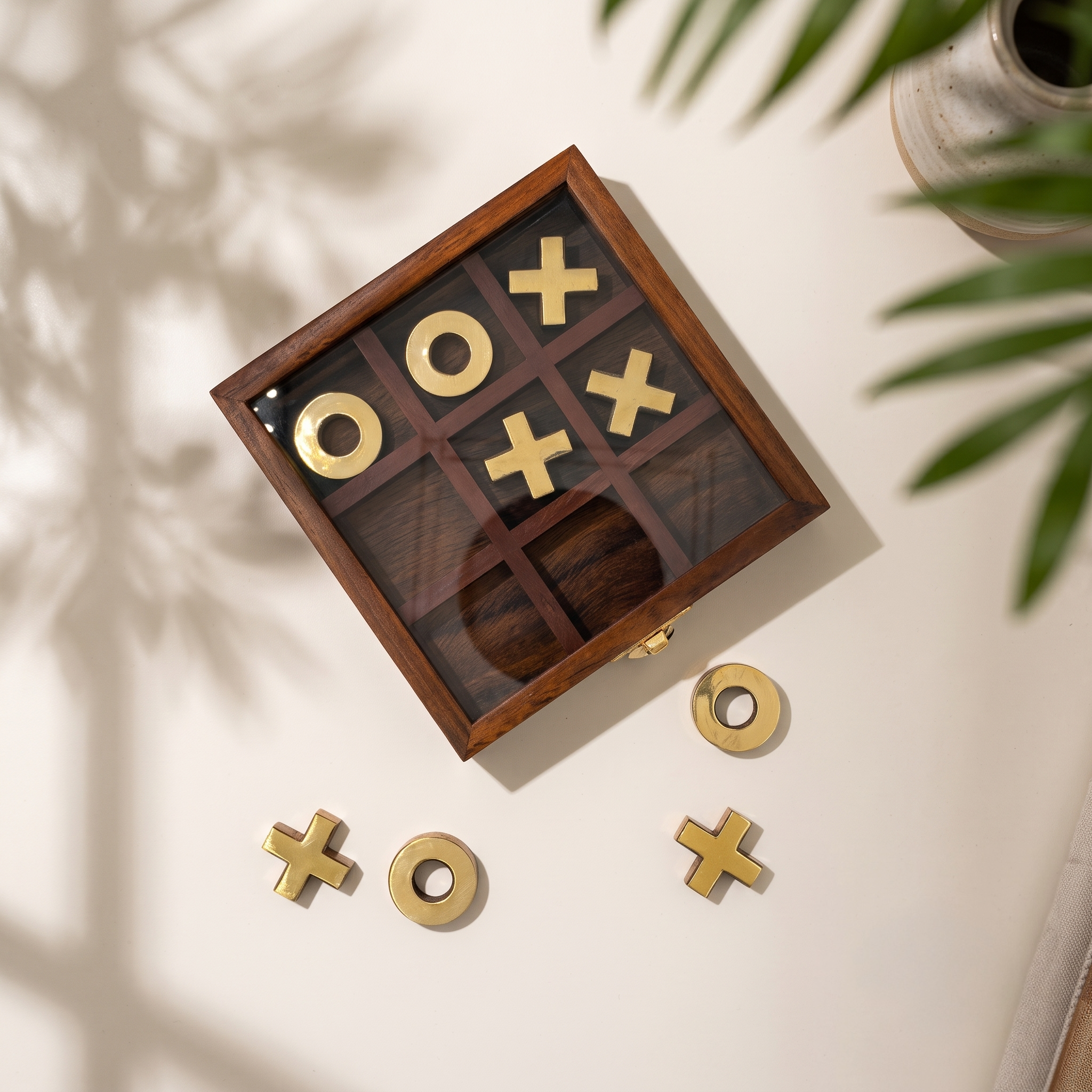 wooden tic tac toe board game