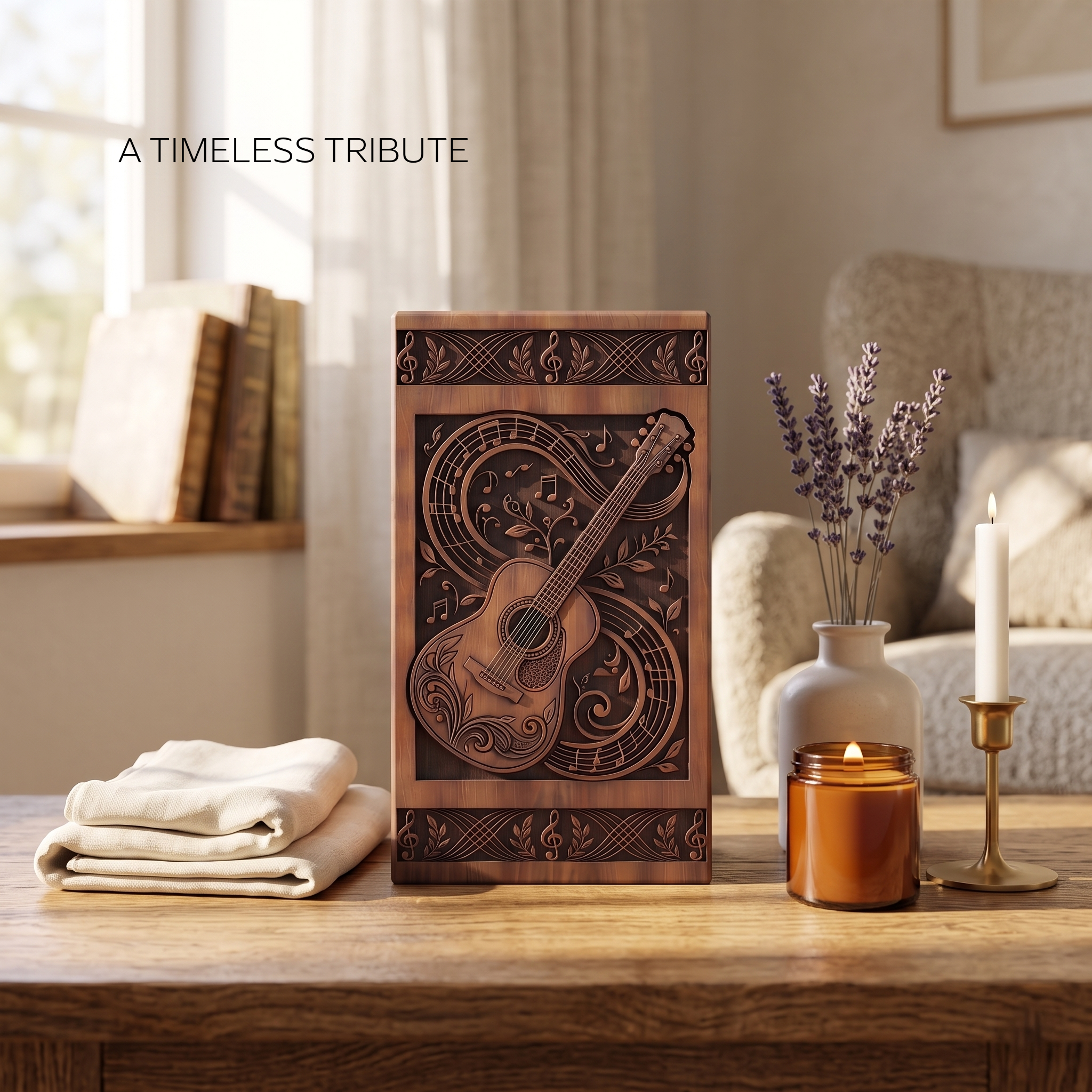 Personalized Wooden Urn for Human Ashes, Custom Cremation Box for Women, Female Memorial Keepsake - Image 3