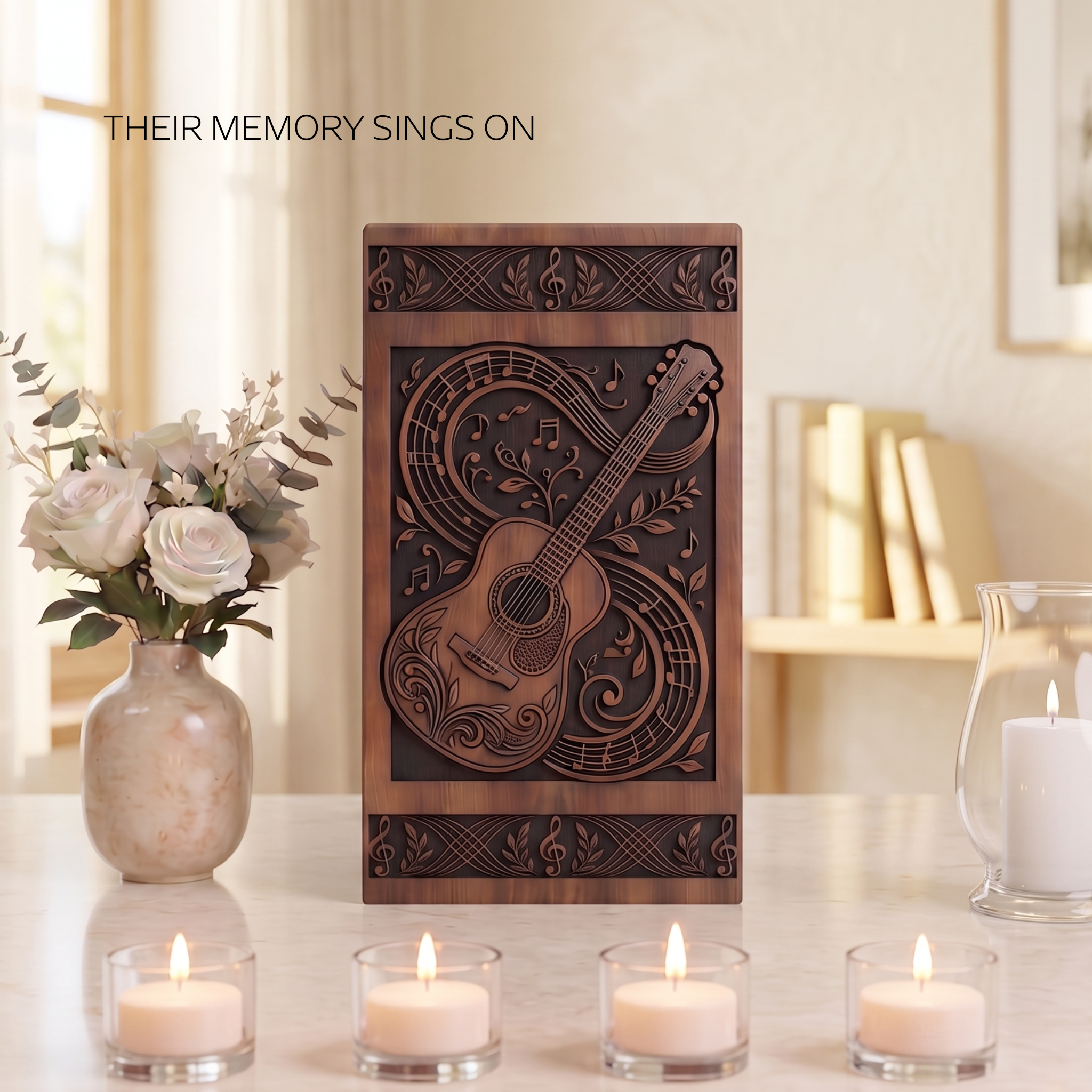 Personalized Wooden Urn for Human Ashes, Custom Cremation Box for Women, Female Memorial Keepsake - Image 5