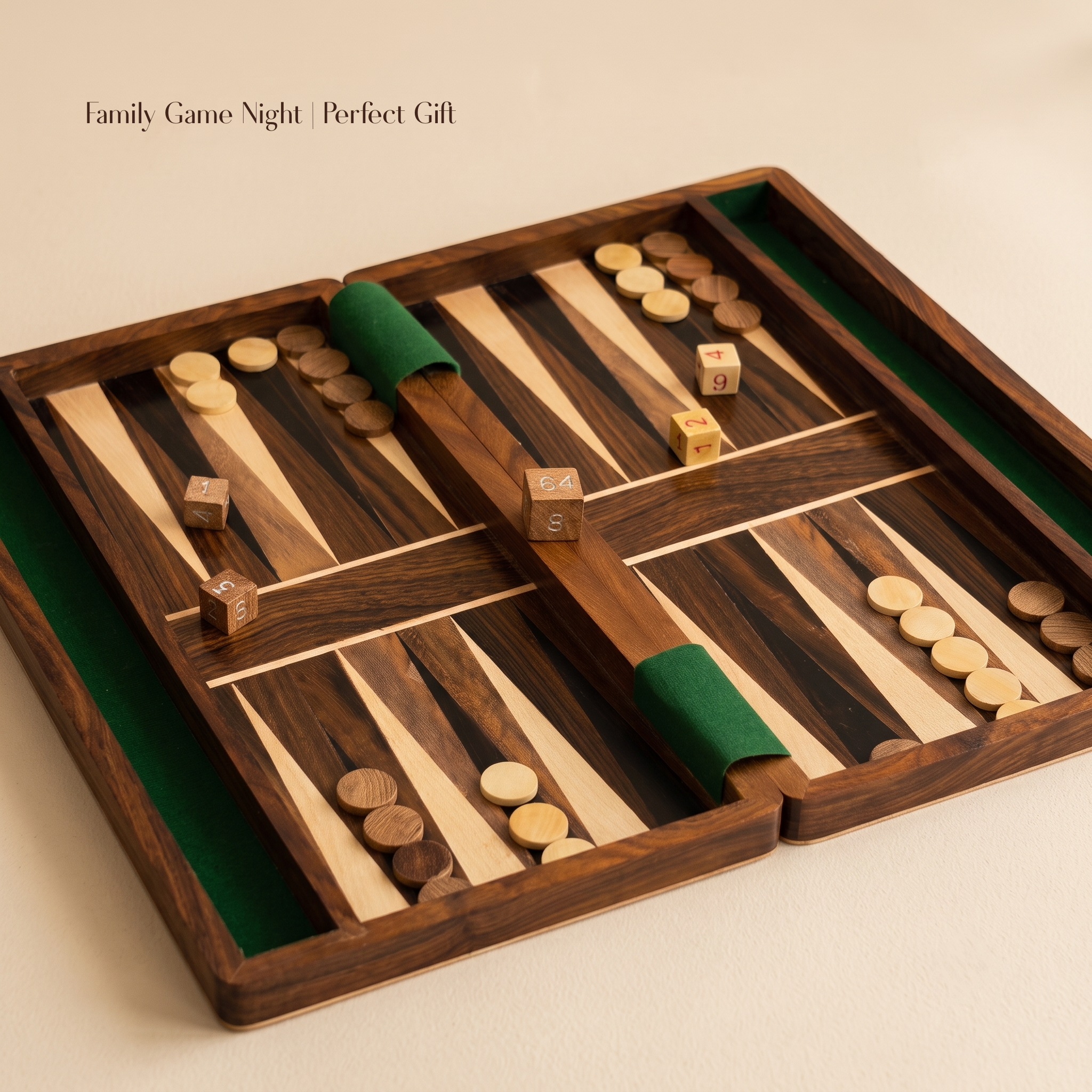 Personalized Wooden Backgammon Board | Personalized Custom Travel Game Set - Christmas, Birthday Gift - Image 4